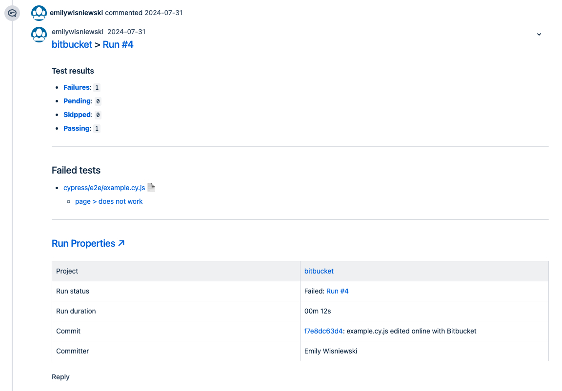 Bitbucket merge request comment